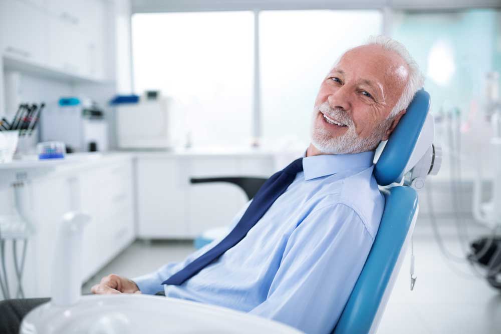 a dental patient smiling after his sedation dentistry